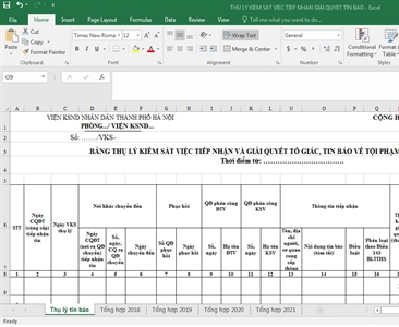 Ứng dụng chương trình Microsoft Excel để quản lý, theo dõi việc tiếp nhận và...